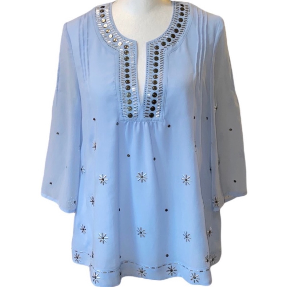 Victoria’s Secret Semi Sheer Celestial Beaded Blouse / Top size extra small